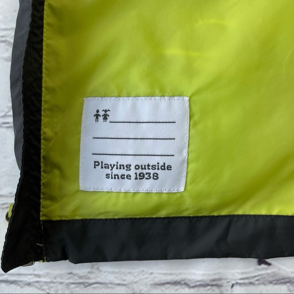 Columbia Junior Boys Gray with Neon Yellow fleece lining windbreaker jacket L - Picture 7 of 13